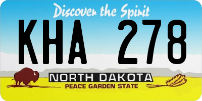 ND license plate KHA278
