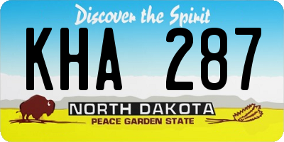 ND license plate KHA287