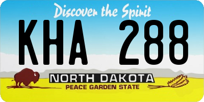 ND license plate KHA288