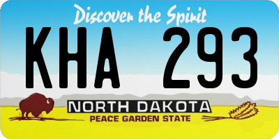 ND license plate KHA293