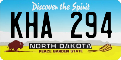 ND license plate KHA294