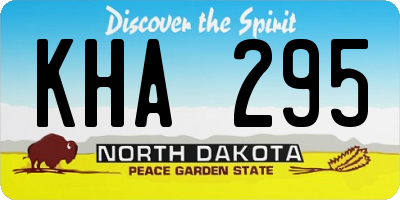 ND license plate KHA295