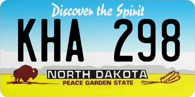ND license plate KHA298