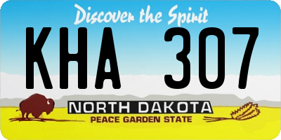 ND license plate KHA307