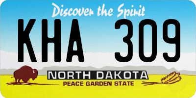ND license plate KHA309