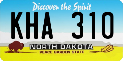 ND license plate KHA310