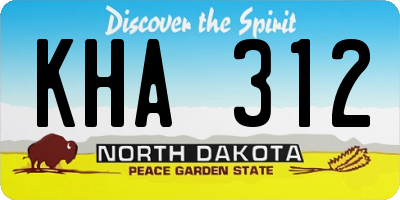 ND license plate KHA312