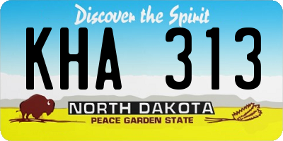 ND license plate KHA313