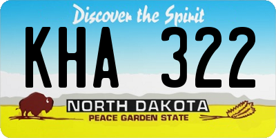 ND license plate KHA322