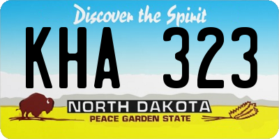 ND license plate KHA323