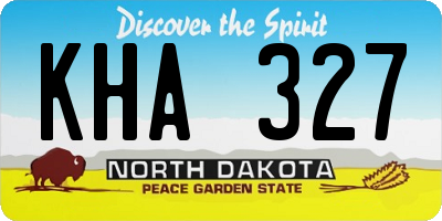ND license plate KHA327