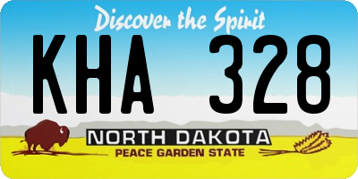 ND license plate KHA328