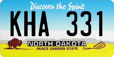 ND license plate KHA331