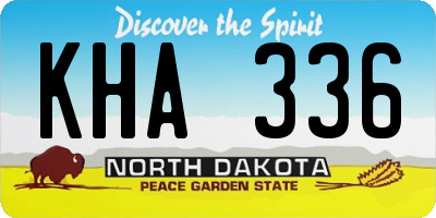 ND license plate KHA336