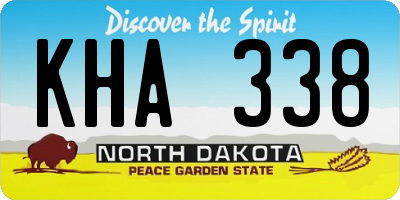 ND license plate KHA338