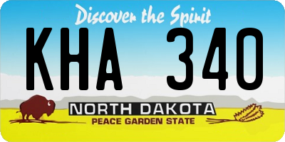 ND license plate KHA340
