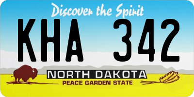 ND license plate KHA342