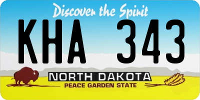 ND license plate KHA343