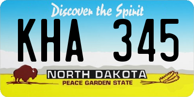 ND license plate KHA345
