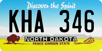 ND license plate KHA346