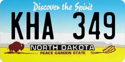 ND license plate KHA349