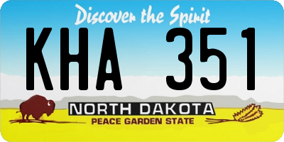 ND license plate KHA351