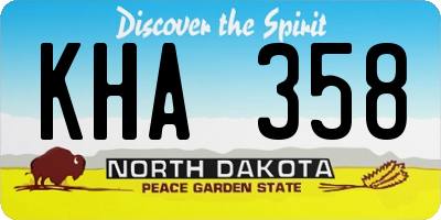ND license plate KHA358