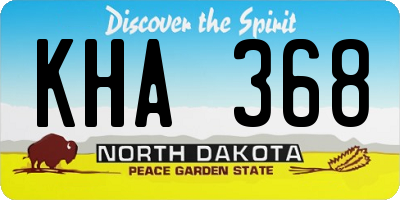 ND license plate KHA368