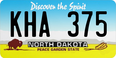 ND license plate KHA375