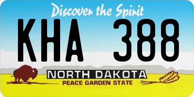 ND license plate KHA388