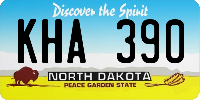 ND license plate KHA390