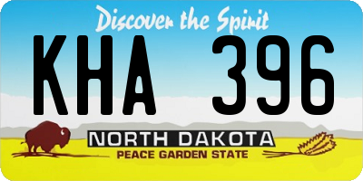 ND license plate KHA396