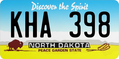 ND license plate KHA398