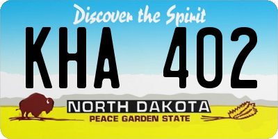 ND license plate KHA402