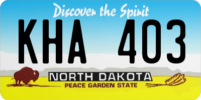 ND license plate KHA403