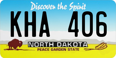 ND license plate KHA406