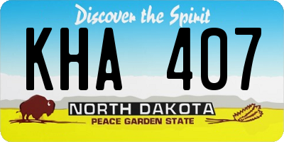 ND license plate KHA407