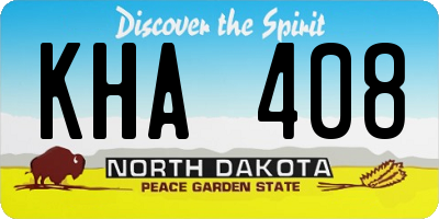 ND license plate KHA408