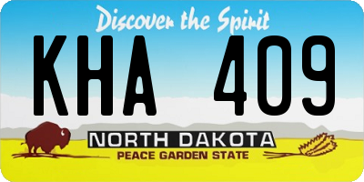 ND license plate KHA409
