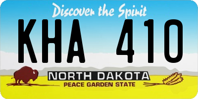 ND license plate KHA410