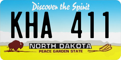 ND license plate KHA411