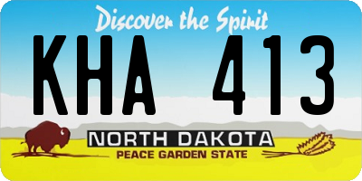 ND license plate KHA413