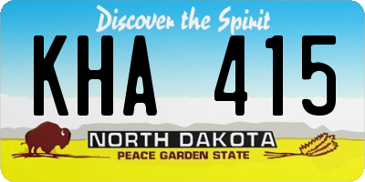 ND license plate KHA415