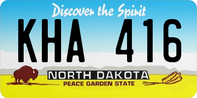 ND license plate KHA416