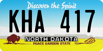 ND license plate KHA417