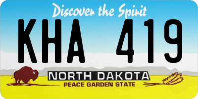 ND license plate KHA419
