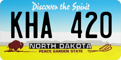 ND license plate KHA420