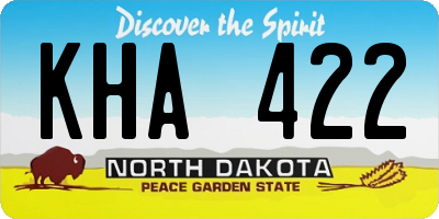 ND license plate KHA422