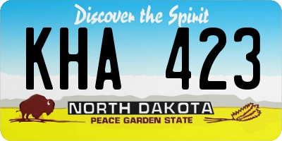 ND license plate KHA423