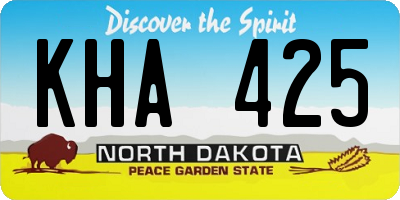 ND license plate KHA425